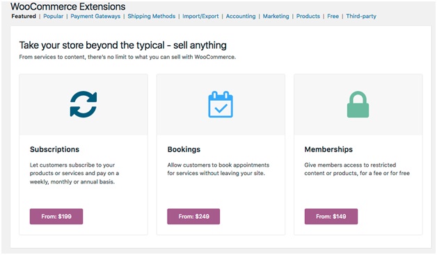 woocommerce extensions